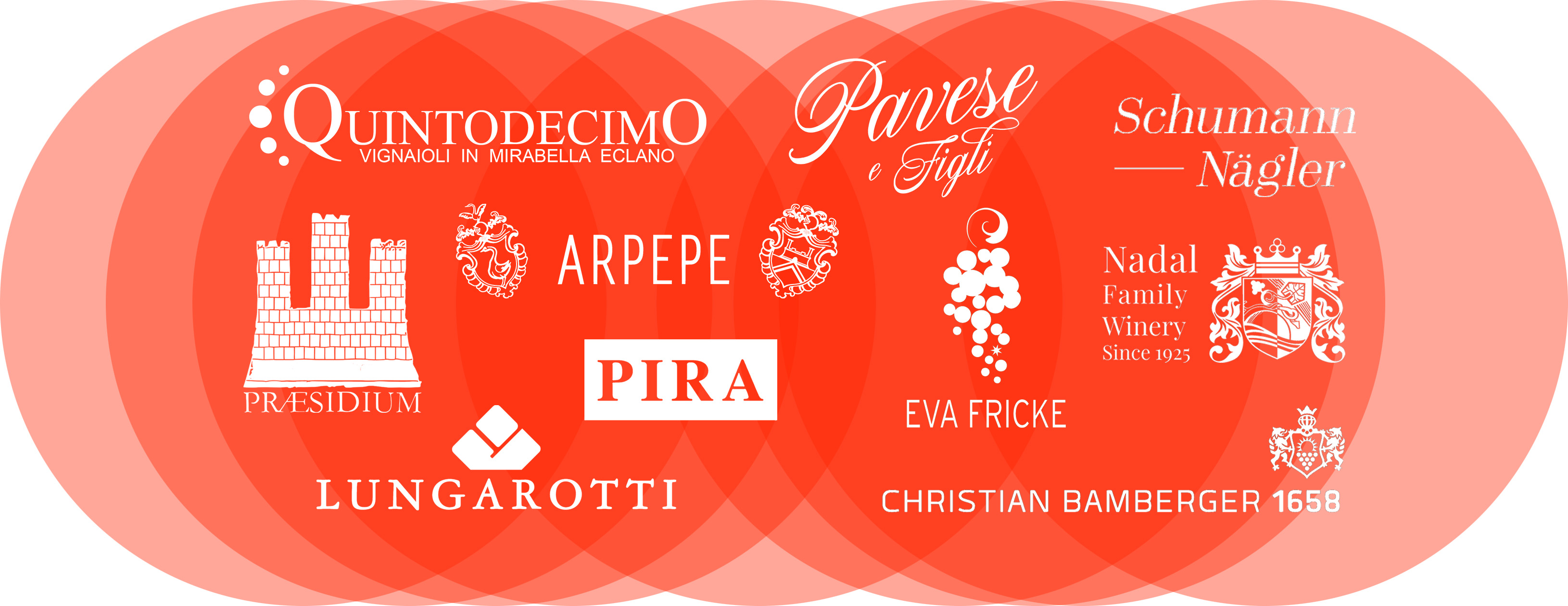 合作酒庄：Quintodecimo、Pavese e Figli、Schumann Nägler、Praesidium、ARPEPE、Pira、Eva Fricke、Nadal Family Winery、Lungarotti、Christian Bamberger 1658